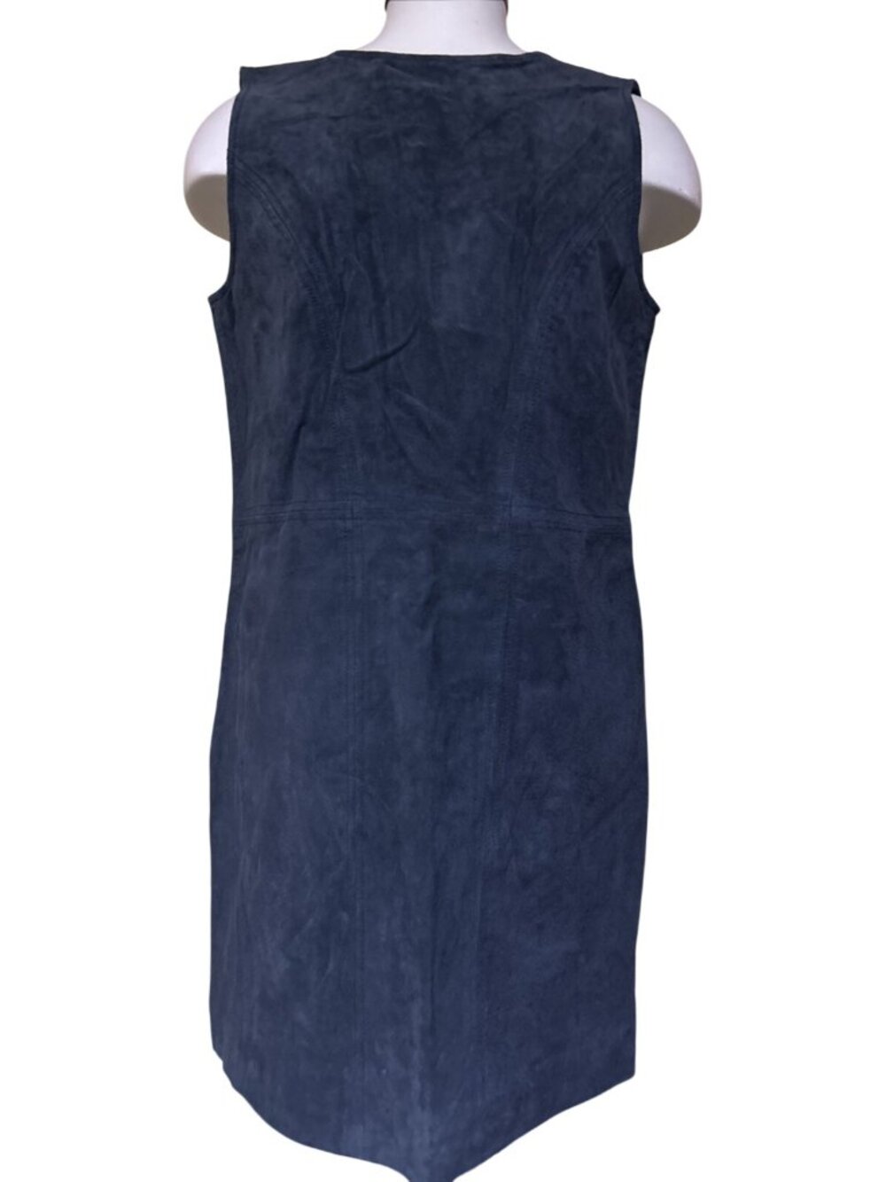 Tobi Sleeveless Suede Wiggle Mini Shift Dress Small Navy Blue New Backless